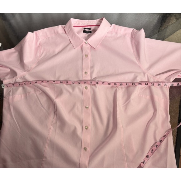 Talbots Button Up Top Womens 24 W Non Iron Shirt Pink Office Casual Plus New NWT - Picture 6 of 7